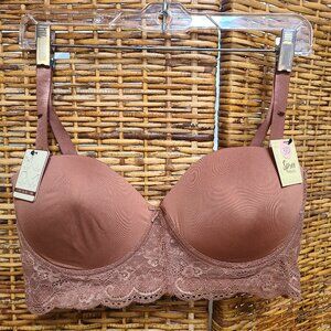 NWT Spree Intimates Bra Multi-Way Strapless Size 38D Coco-Bone Color